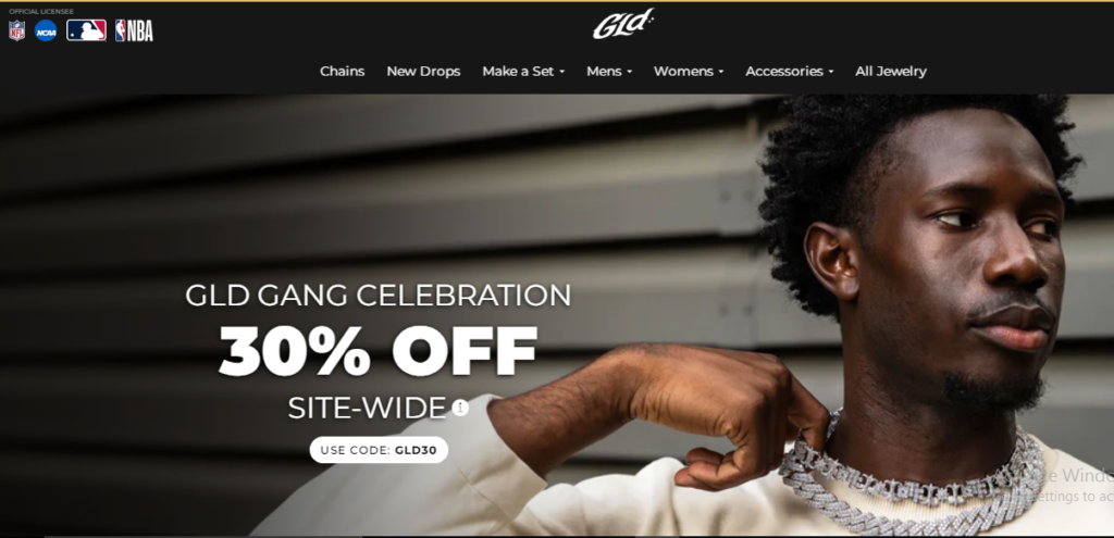 The GLD Shop Homepage Image