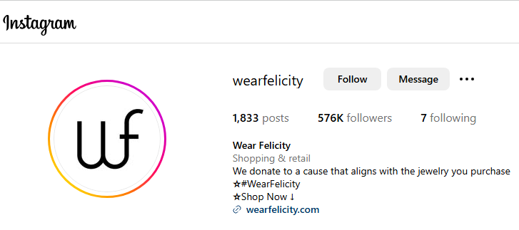 Wear Felicity Instagram Profile