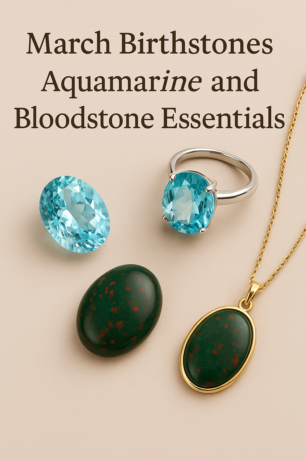 March Birthstones: Aquamarine and Bloodstone Essentials