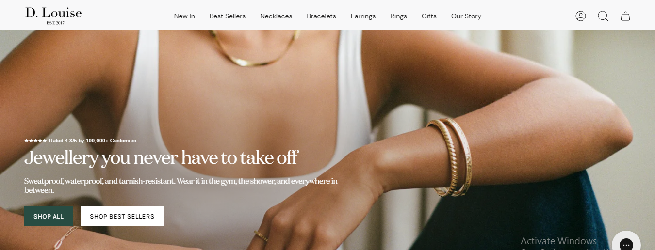 D Louise Jewelry Website Homepage