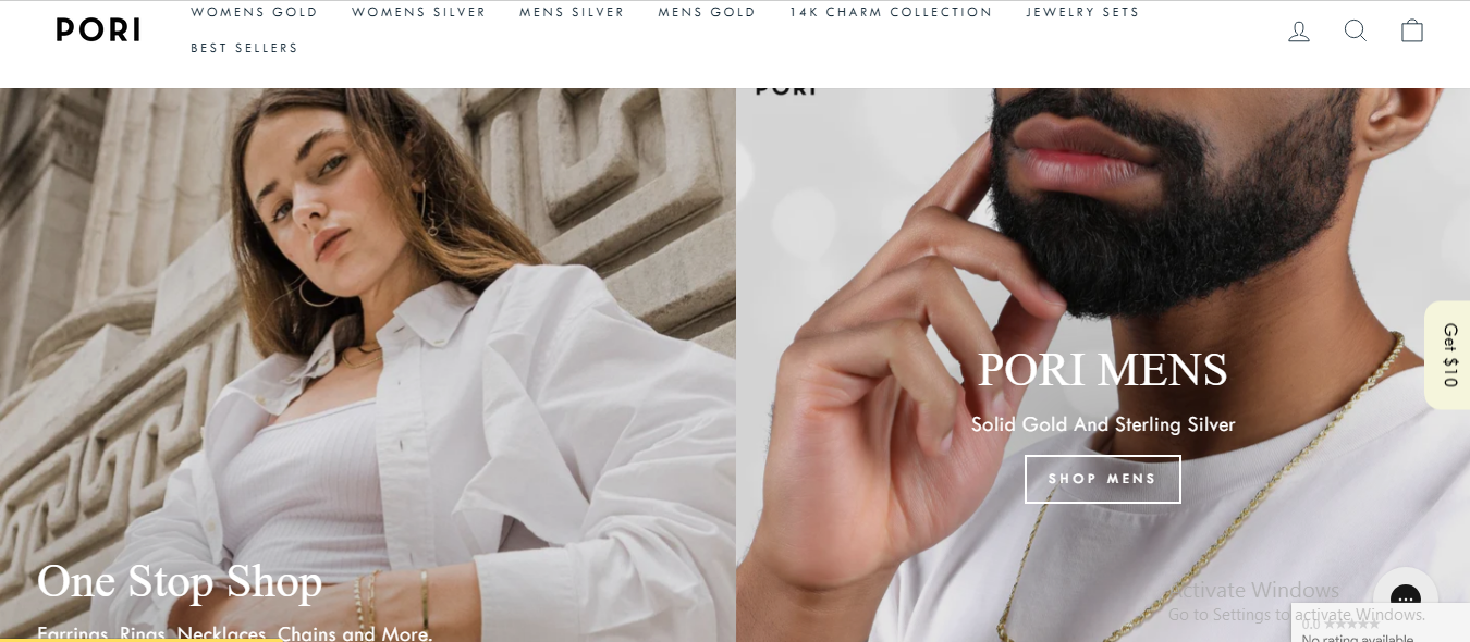 Pori Jewelry Website Homepage