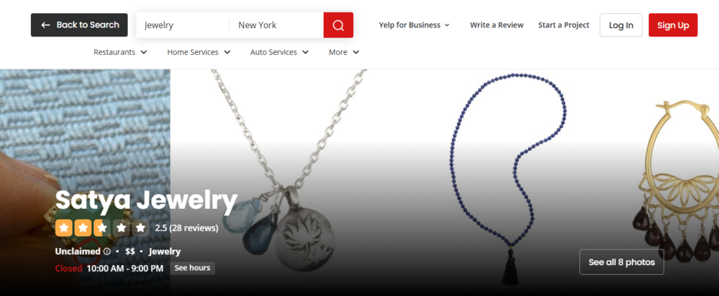 Satya Jewelry Review ON Yelp