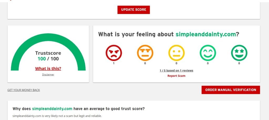 Simple & Dainty Reviews On Scamadviser
