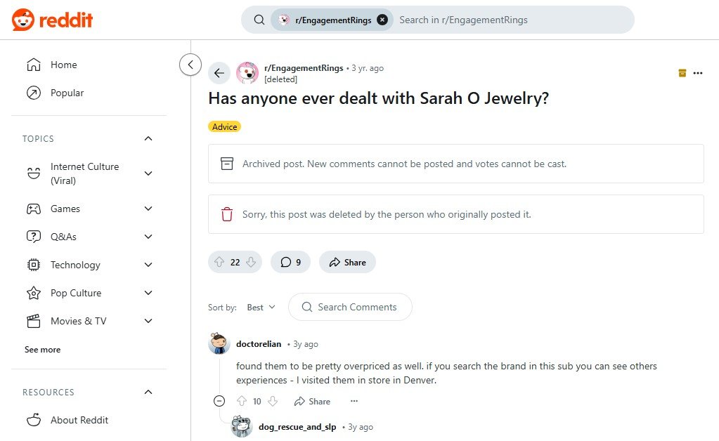 Sarah O Jewelry Reviews On Reddit