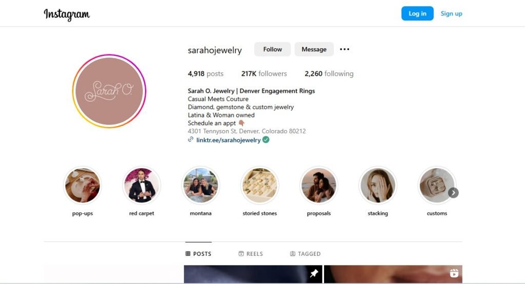Sarah O Jewelry Instagram Profile image