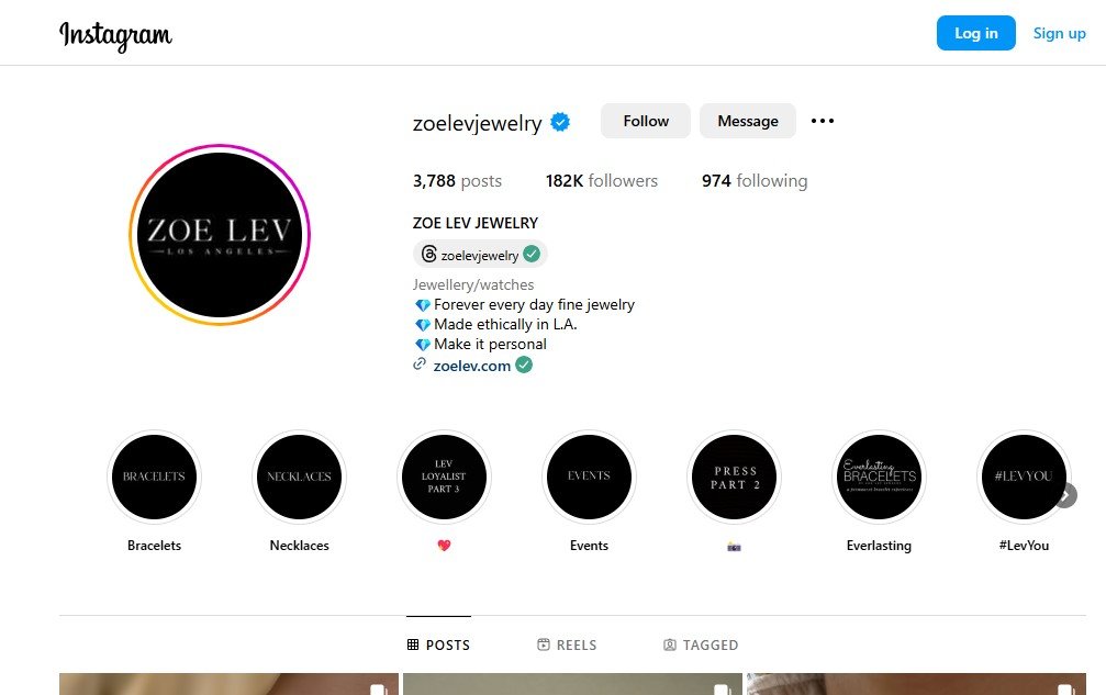 Zoe Lev Jewelry Instagram Profile Image