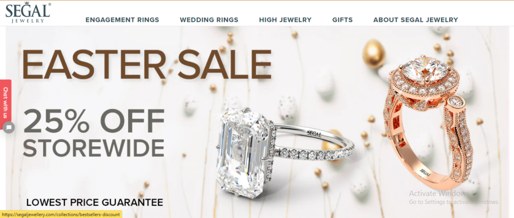 Segal Jewelry Website Homepage