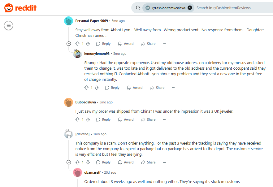Abbott Lyon Jewellery Review On Reddit