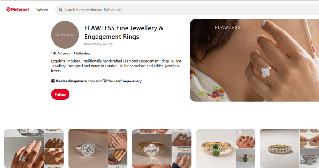 Flawless Fine Jewellery Pinterest Profile