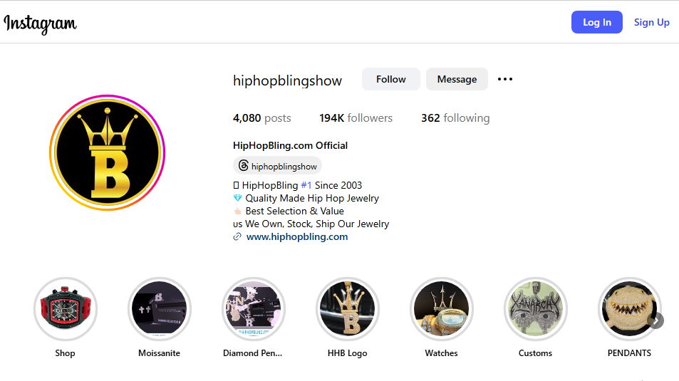 Hiphopbling Instagram Profile
