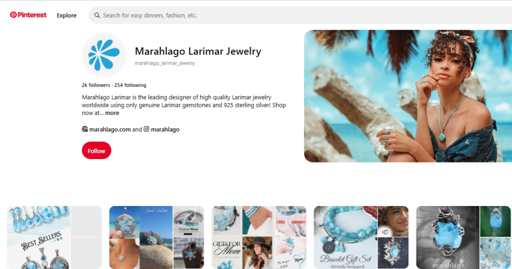 Marahlago Jewelry Pinterest Profile