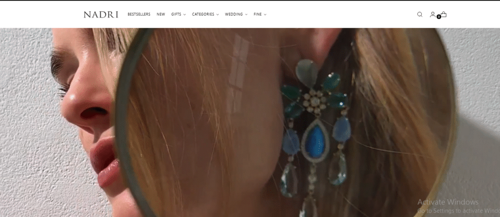 Nadri Jewelry Website Homepage
