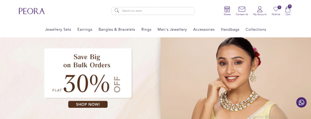 Peora Jewelry Homepage