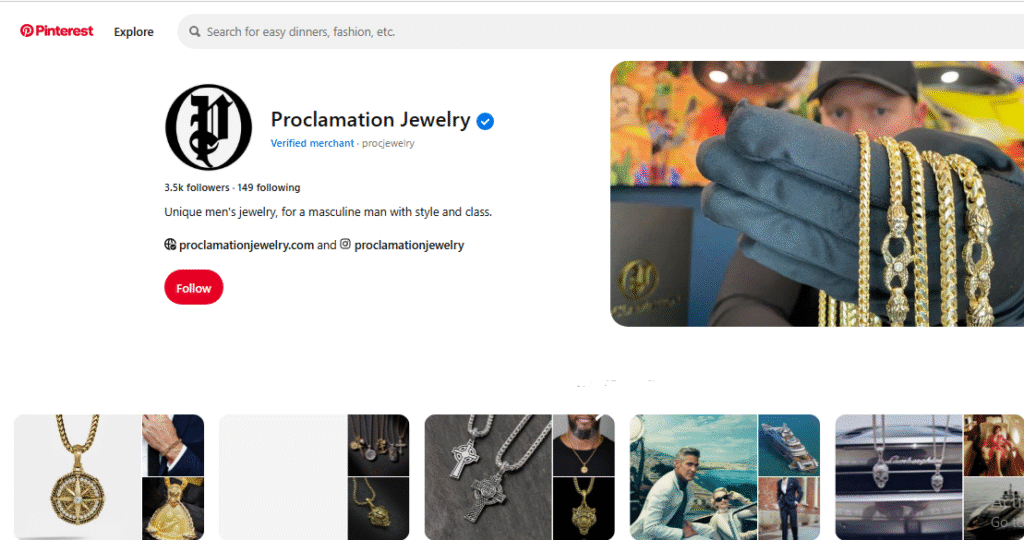 Proclamation Jewelry Pinterest Profile