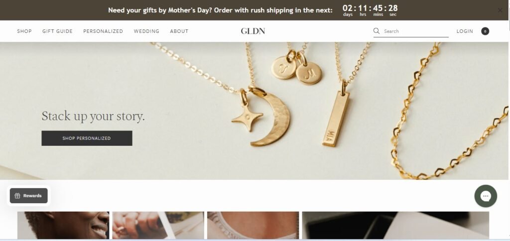 GLDN Jewelry Homepage Image