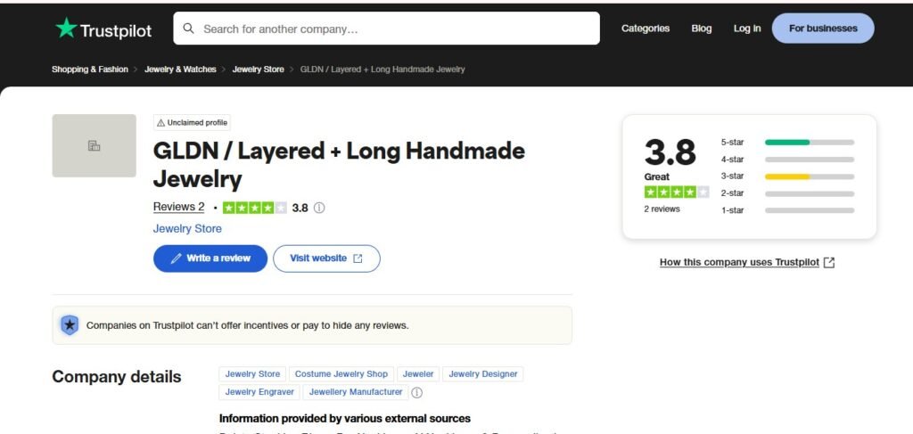 GLDN Jewelry Reviews On Trustpilot