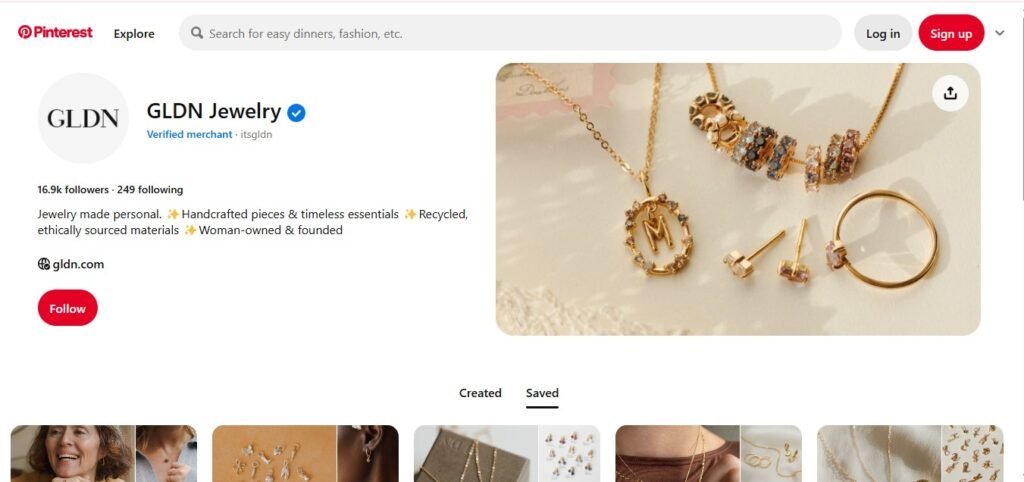 GLDN Jewelry Pinterest Profile Image