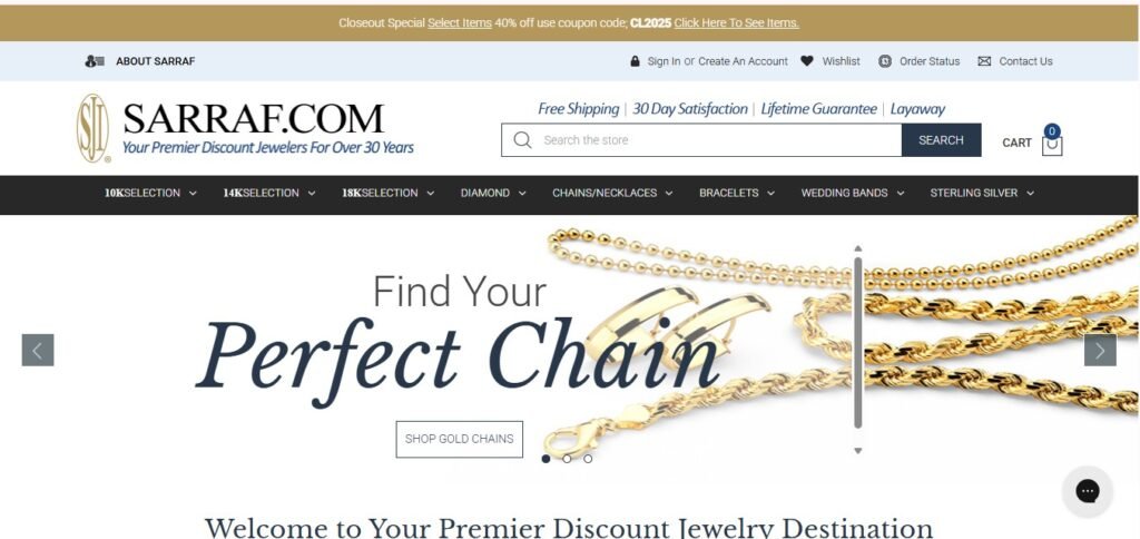 Sarraf Jewelry Homepage Image