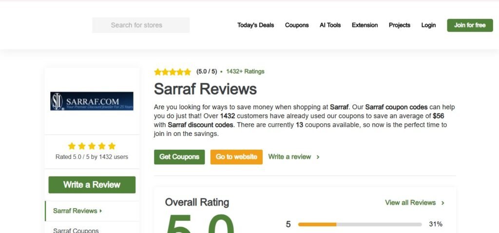 Sarraf Jewelry Reviews On TenereTeam