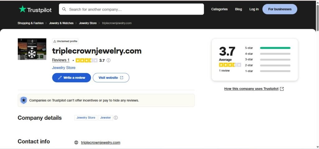 Triple Crown Jewelry Reviews On Trustpilot