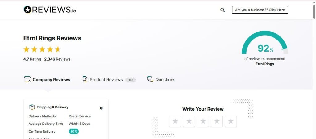 Etrnl Rings Reviews on Review.io