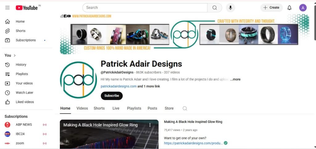 Patrick Adair Designs YouTube Channel