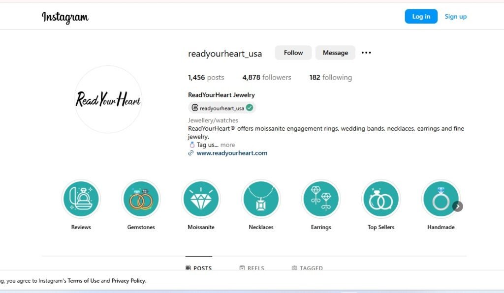 ReadYourHeart Jewelry Instagram Profile
