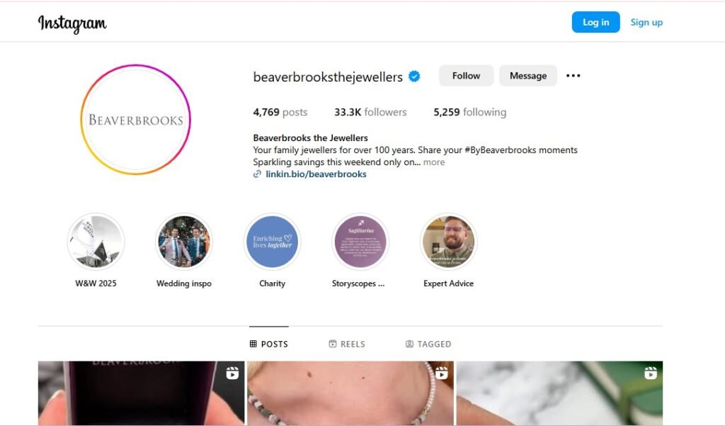 Beaverbrooks Instagram Profile