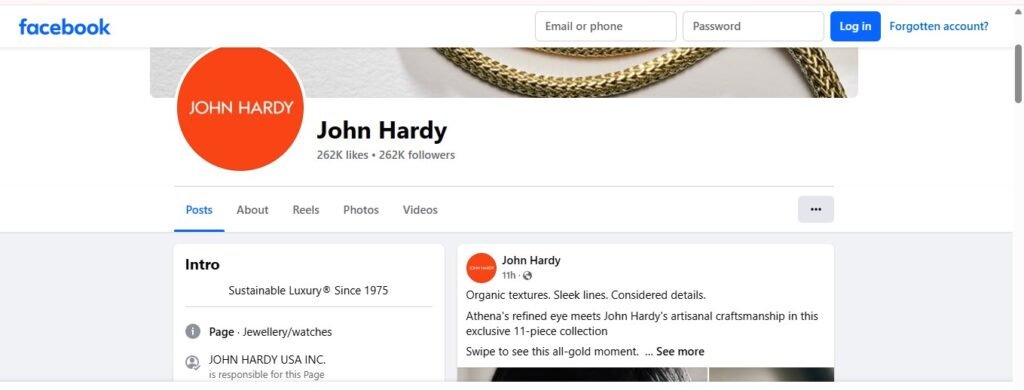 John Hardy Facebook Profile