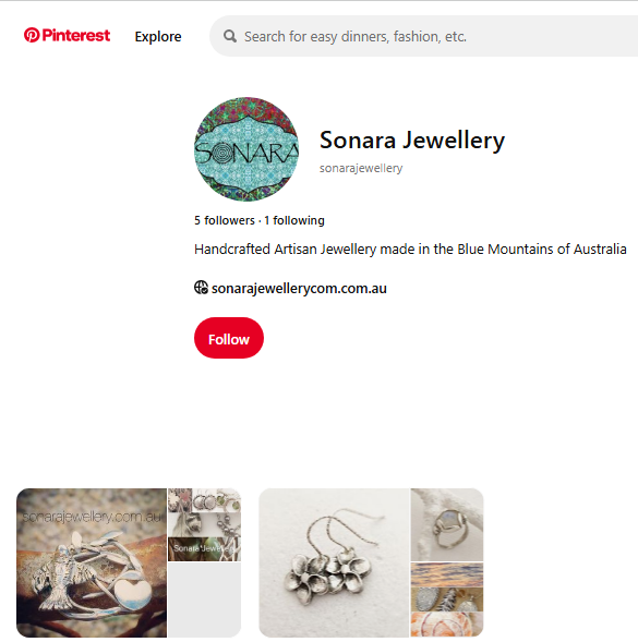 Sonara Jewelry Pinterest Profile
