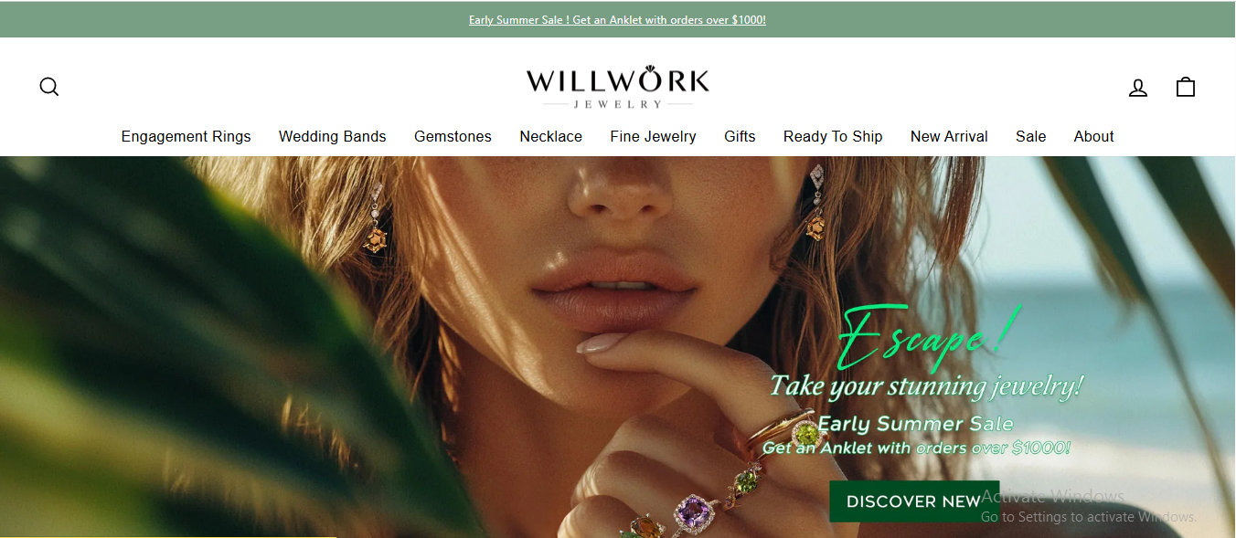 WillWork Jewelry Homepage Image