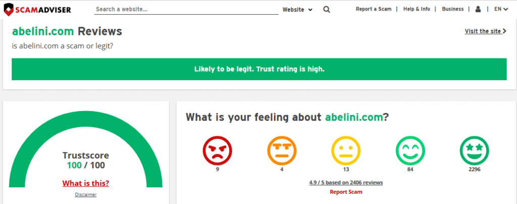 Abelini Jewellery Review On Scam Adviser