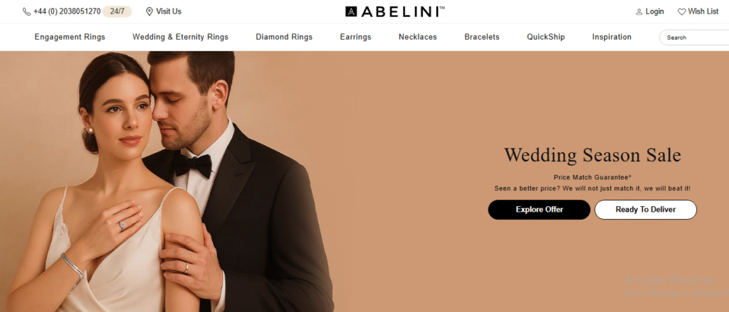 Abelini Jewellry Homepage