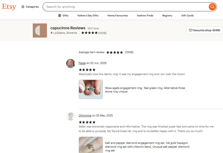 Capucinne Review On Etsy