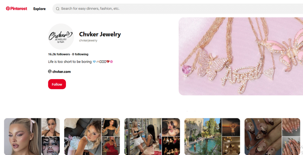 Chvker Jewelry Pinterest Profile