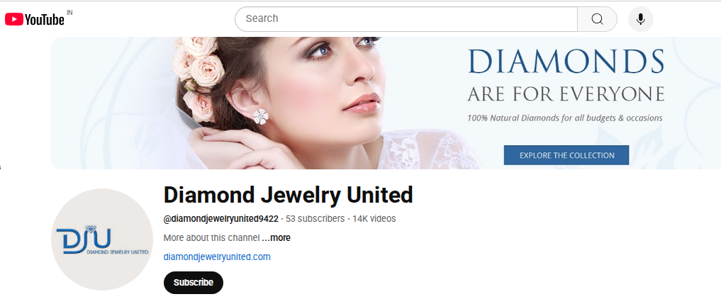 Diamond Jewelry United YouTube Channel
