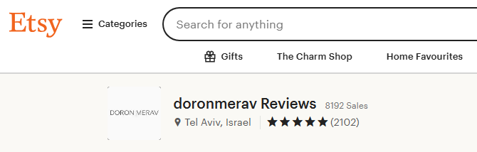 Doron Merav Review On Etsy