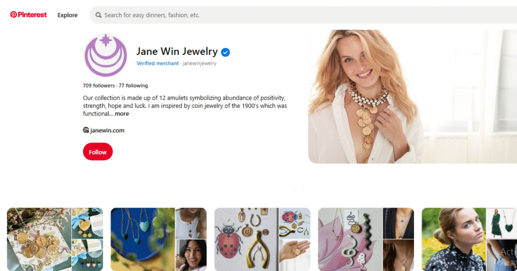 Jane Win Jewelry Pinterest Profile
