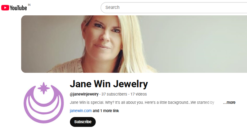 Jane Win Jewelry YouTube Profile