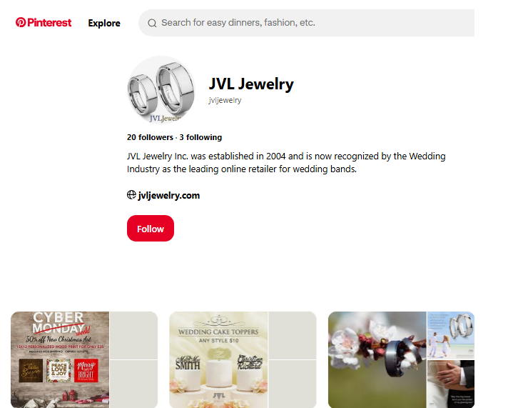 Jvl Jewelry Pinterest Profile