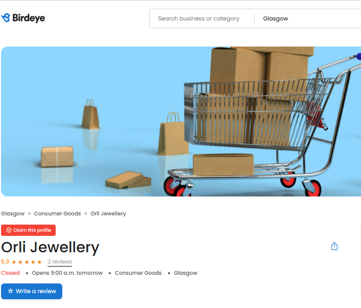 Orli Jewellery Review On BirdEye