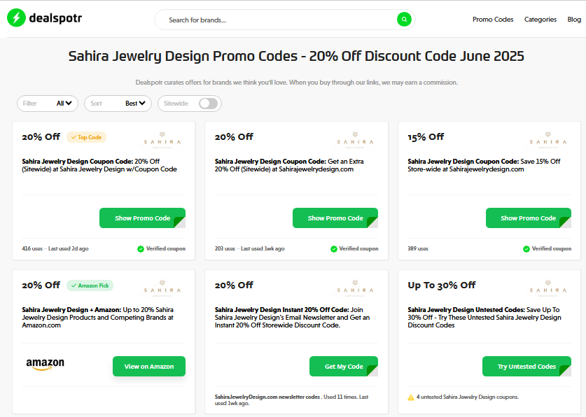 Sahira Jewelry Design Review On DealSpotr