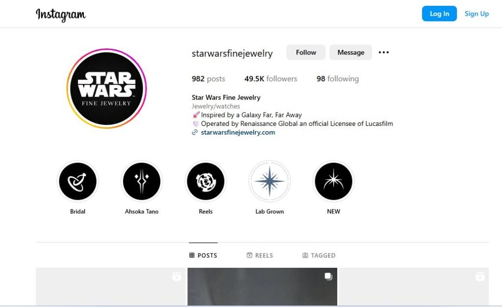 Star Wars Jewelry Instagram Profile Image