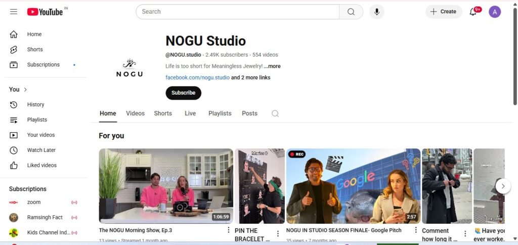 NOGU Jewelry YouTube Channel