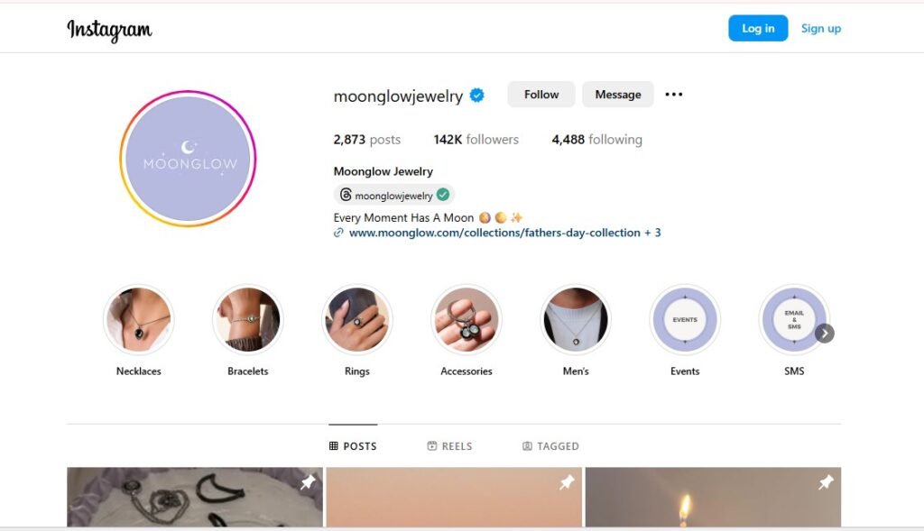 Moonglow Jewelry Instagram Profile Image