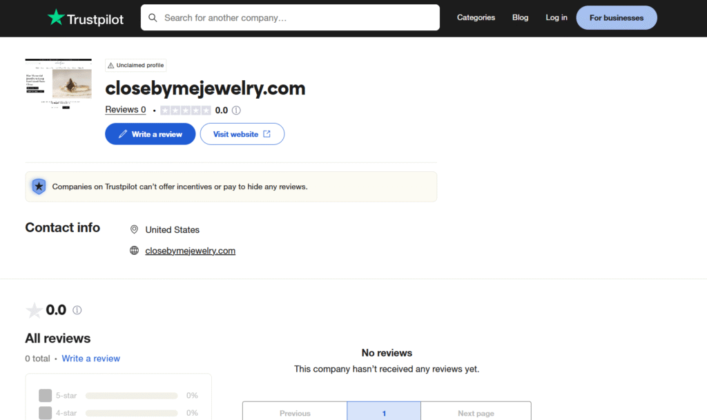 Close by Me Jewelry Reviews on Trustpilot