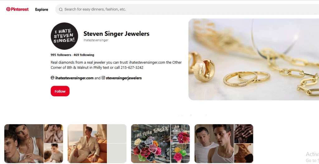 Steven Singer Jewelers Pinterest Profile
