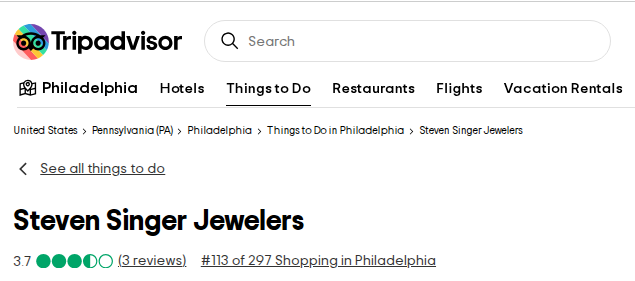 Steven Singer Jewelers Review On Tripadvisor