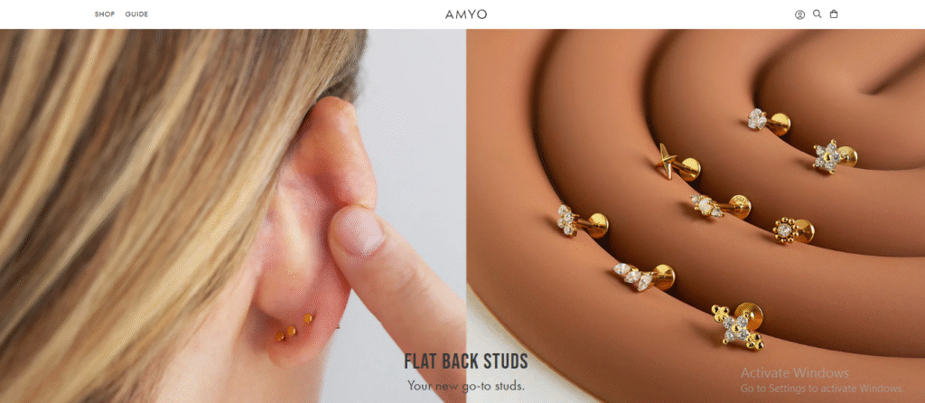 Amyo Jewelry Website Homepage