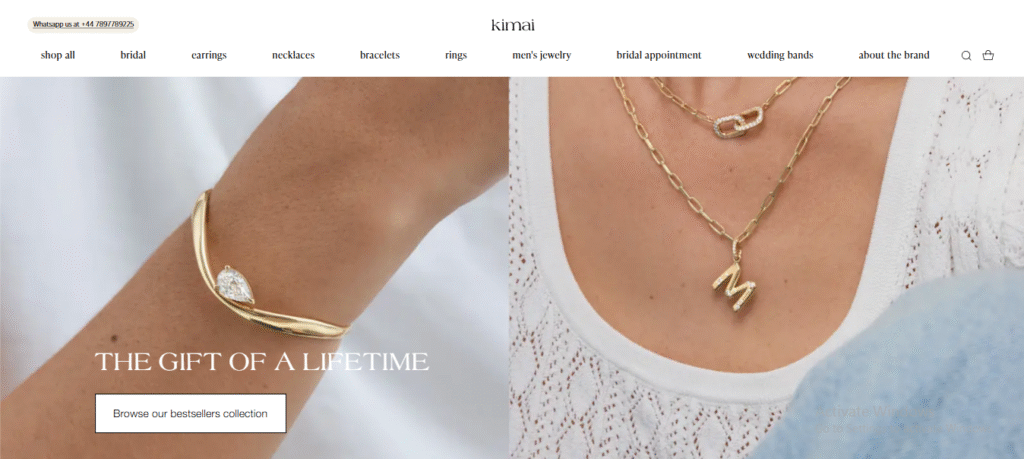 Kimai Jewelry Website Homepage